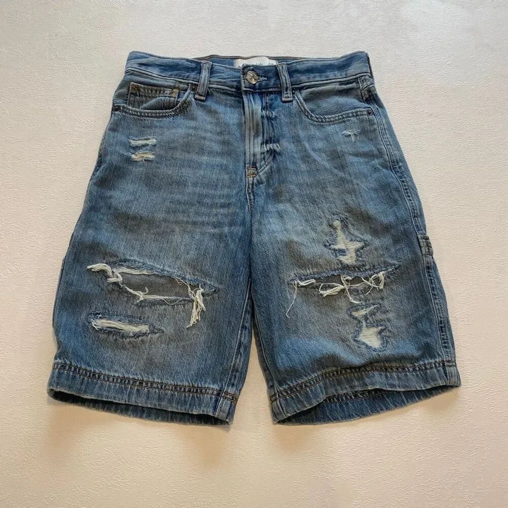 Abercrombie Kids Distressed Denim Shorts Boys Size 9/10 Regular Ripped Jean Shor